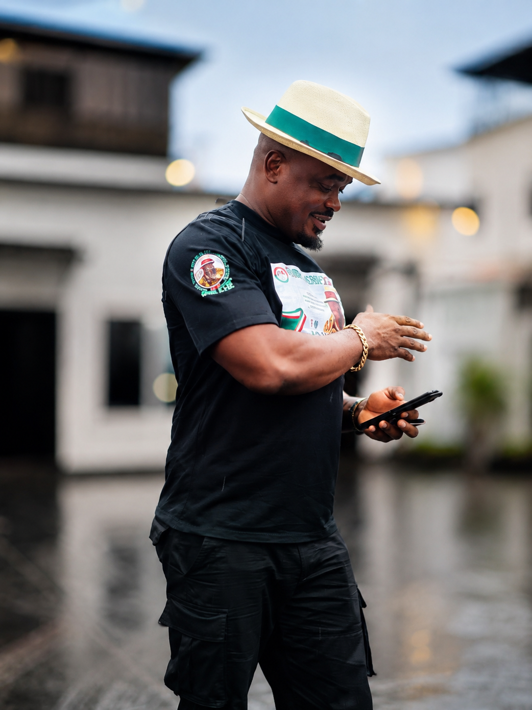 John Ifere in a PDP campaign shirt and hat