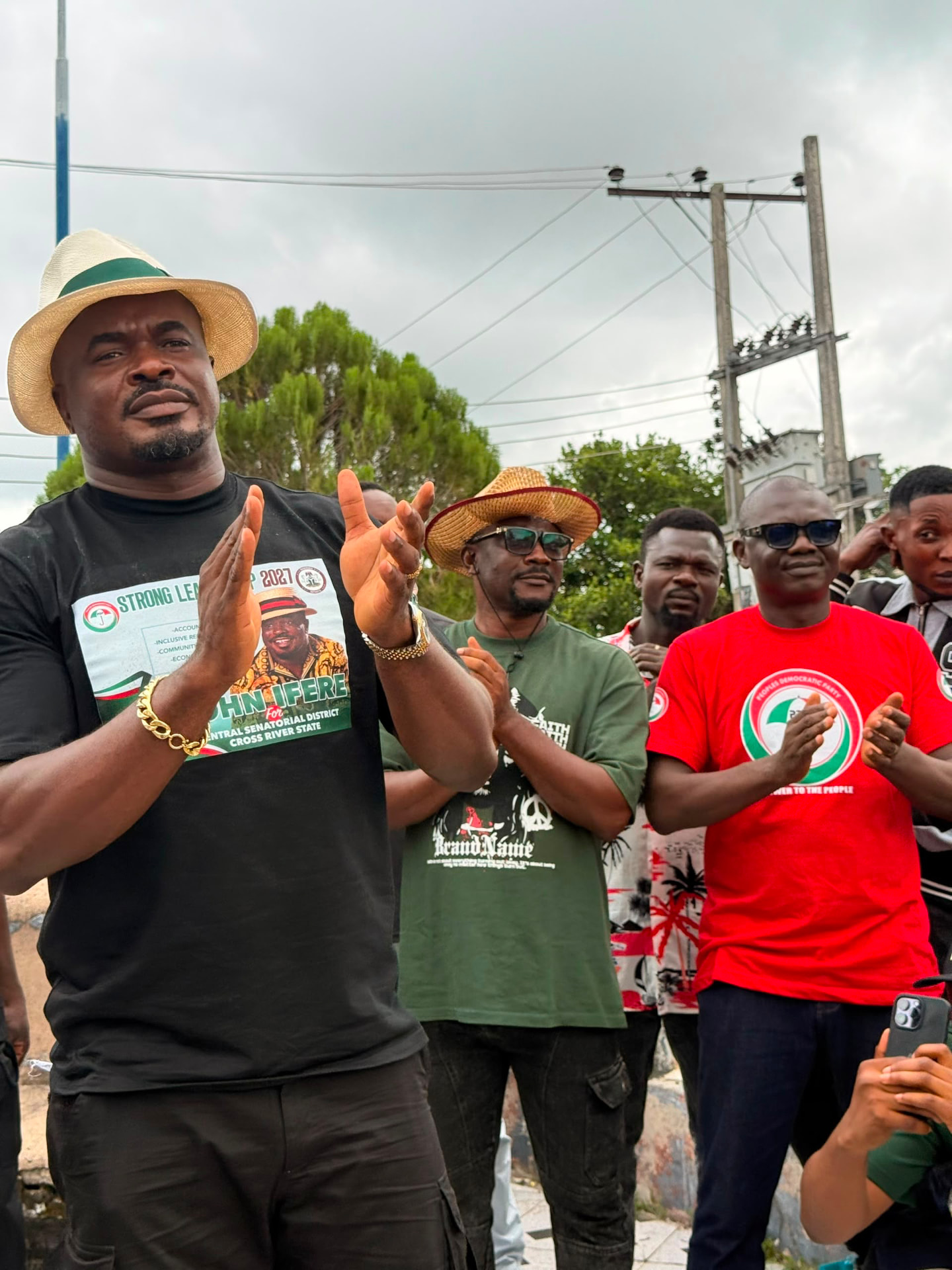 John Ifere with supporters on the campaign trail